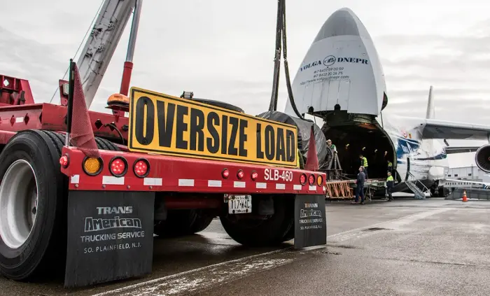 Project cargo freight — industrial machinery loaded for oversize transport